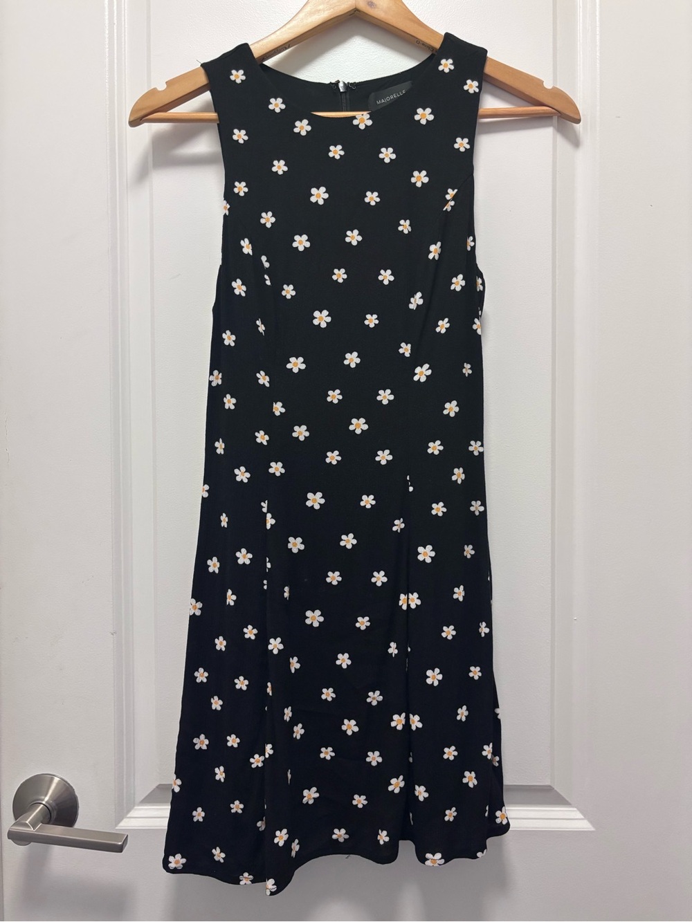 REVOLVE | MAJORELLE Black Dress with White Daisy Embroidery